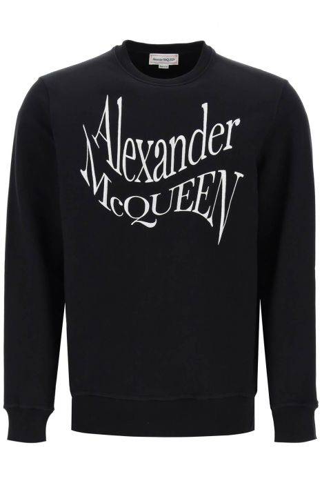 alexander mcqueen warped logo sweatshirt