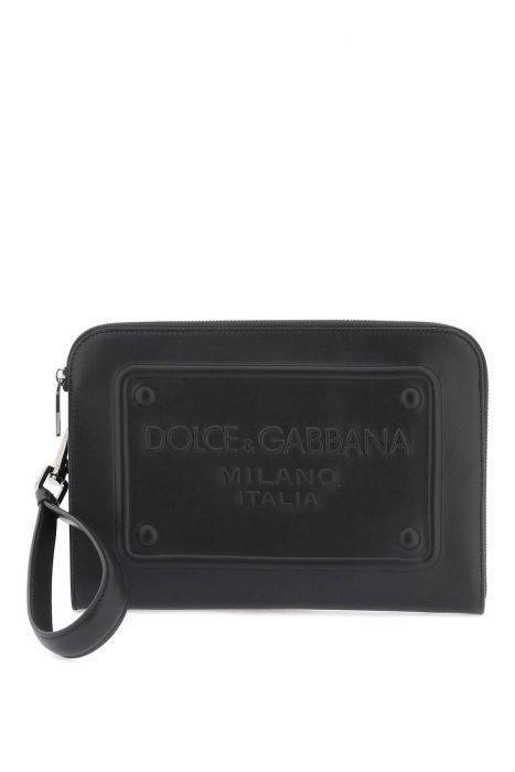 dolce & gabbana pouch with embossed logo