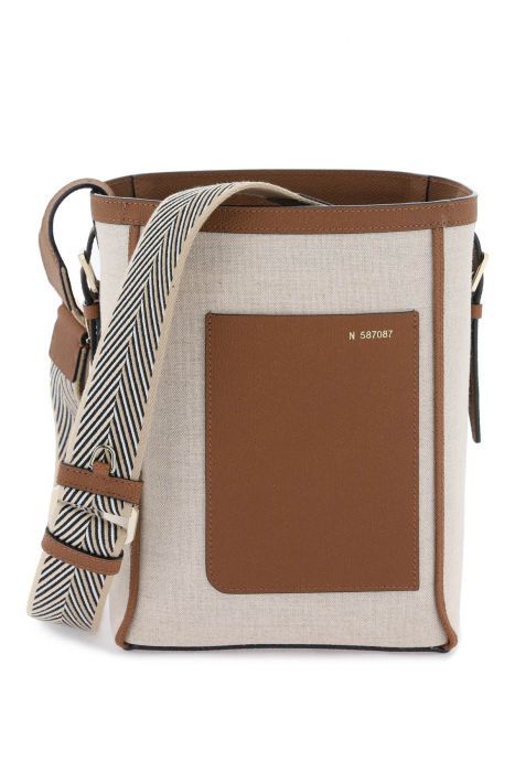 valextra soft canvas mini bucket bag