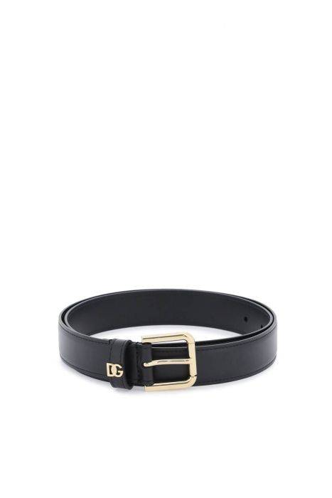 dolce & gabbana dg logo leather belt