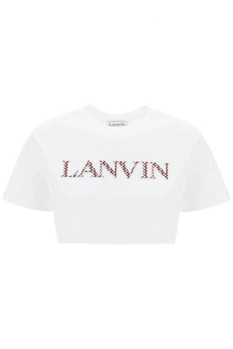 lanvin t-shirt cropped con logo curb