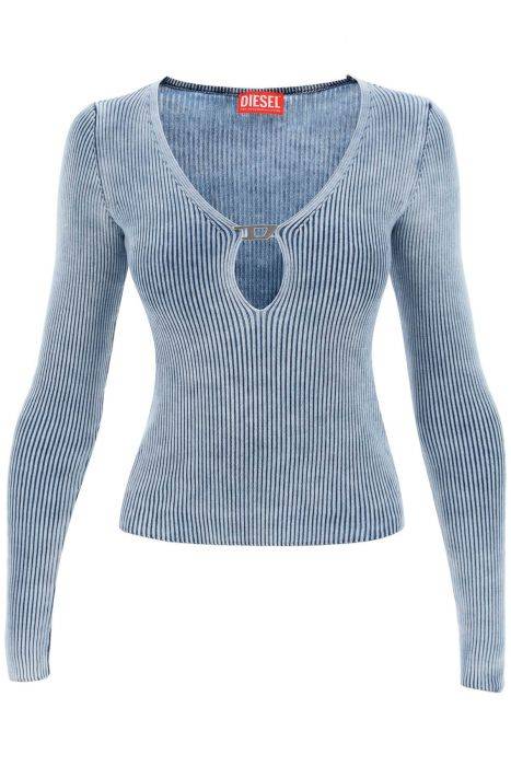diesel m-teri ribbed sweater with logo plaque