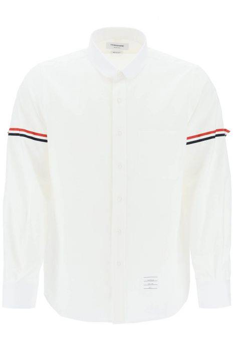 thom browne seersucker shirt with rounded collar