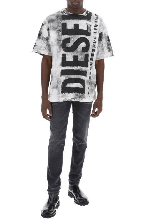 diesel printed t-shirt with oversized logo