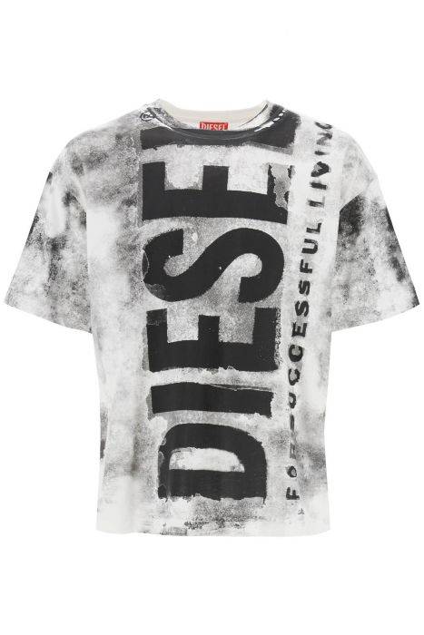 diesel printed t-shirt with oversized logo