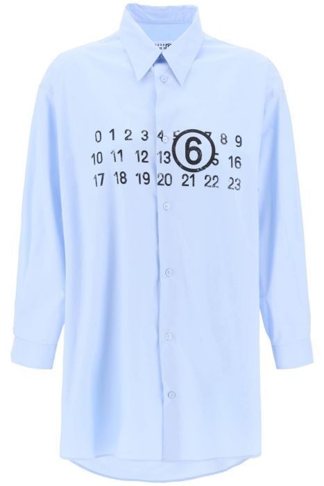 mm6 maison margiela shirt dress with numeric logo