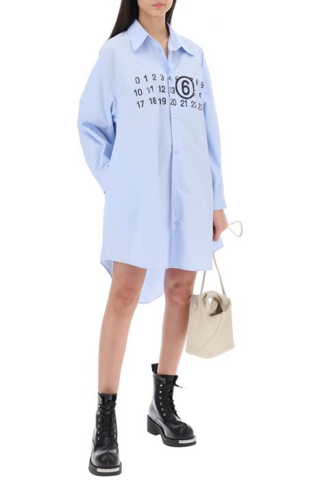 mm6 maison margiela shirt dress with numeric logo