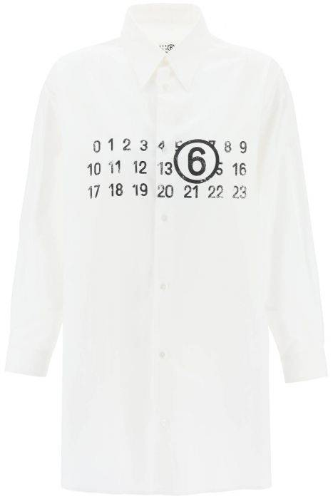 mm6 maison margiela shirt dress with numeric logo