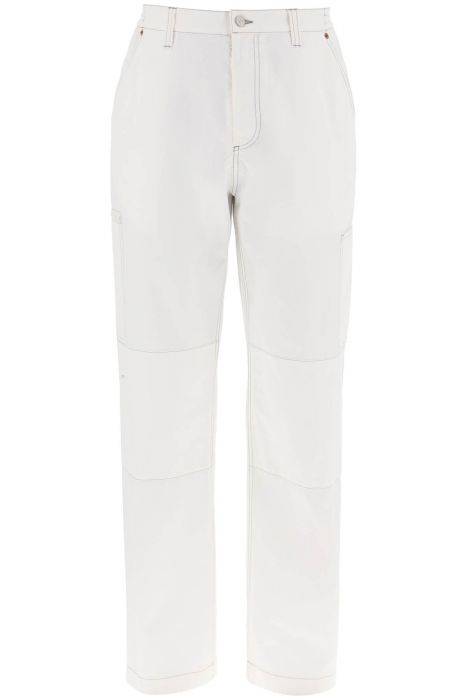 mm6 maison margiela wide cotton canvas trousers for men or women