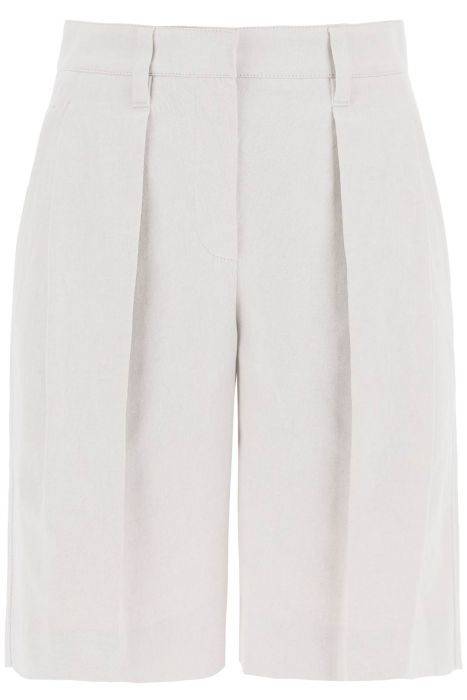 brunello cucinelli cotton-linen shorts