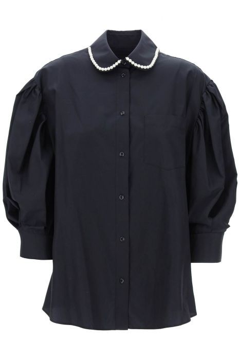 simone rocha puff sleeve shirt with embellishment