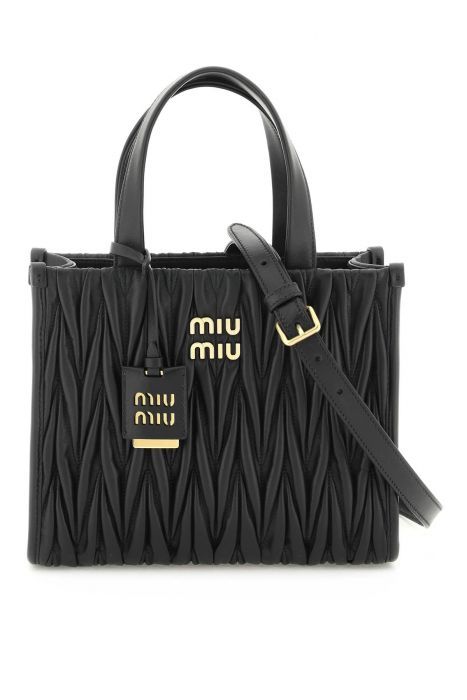 miu miu matelassé nappa leather tote bag