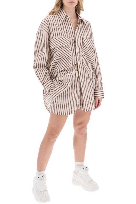 amiri striped pajama shorts