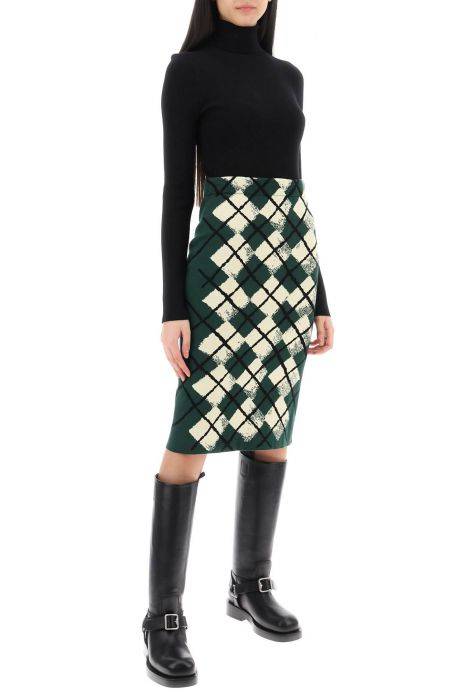 burberry "knitted diamond pattern midi skirt
