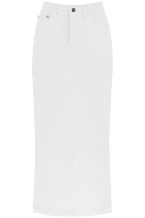 wardrobe.nyc denim column skirt with a slim