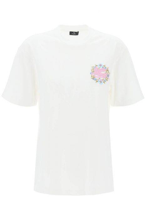 etro floral pegasus embroidered t-shirt
