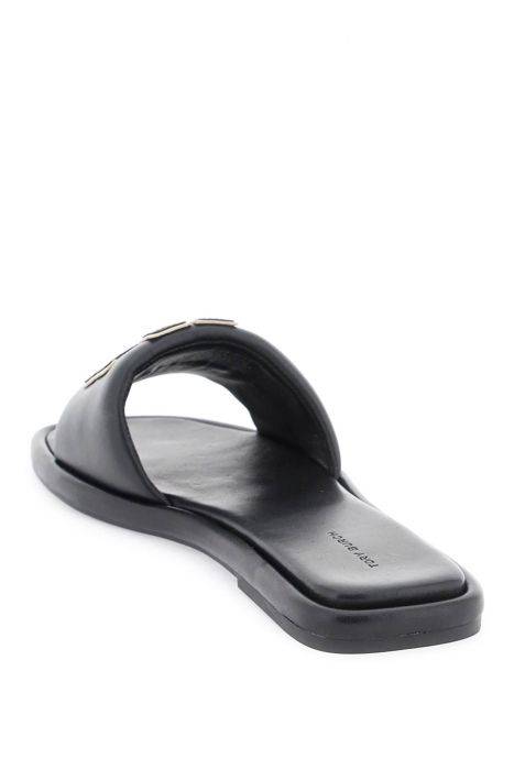 tory burch double t leather slides