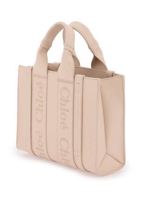 chloe' woody leather tote bag