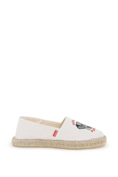 kenzo canvas espadrilles with logo embroidery