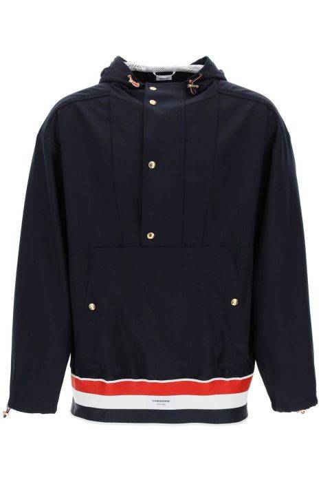 thom browne "lightweight wool anorak with tr