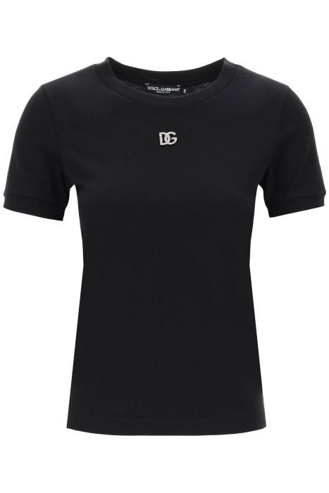 dolce & gabbana t-shirt logo dg crystal