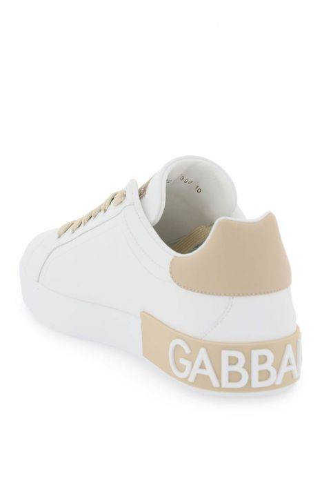 dolce & gabbana sneakers portofino in pelle con patch logo dg