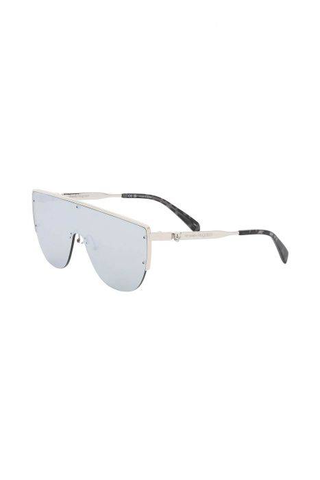 alexander mcqueen sunglasses with mirrored lenses and mask-style frame