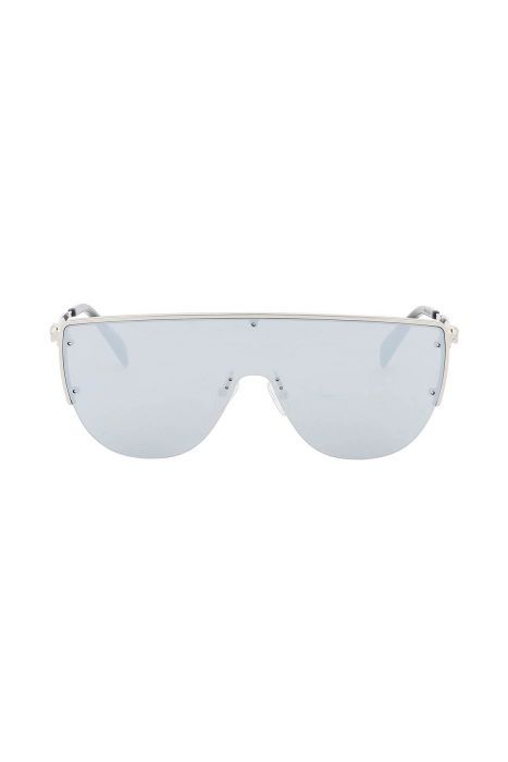 alexander mcqueen sunglasses with mirrored lenses and mask-style frame