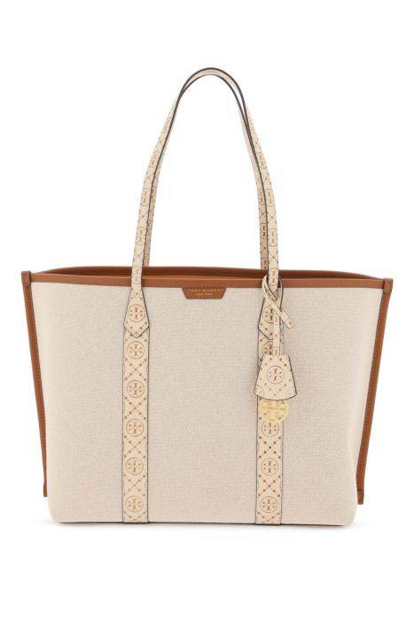 tory burch canvas perry shopping bag