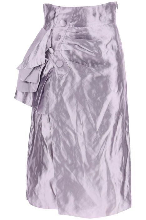 maison margiela "metallic satin midi wrap skirt with