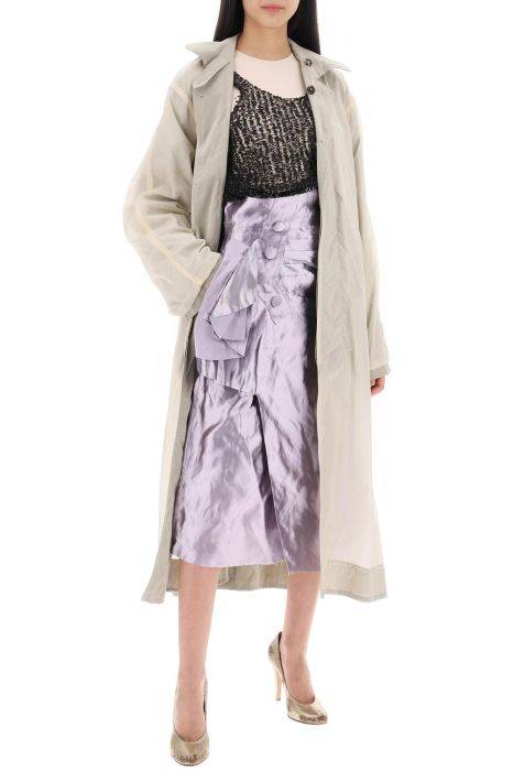 maison margiela "metallic satin midi wrap skirt with