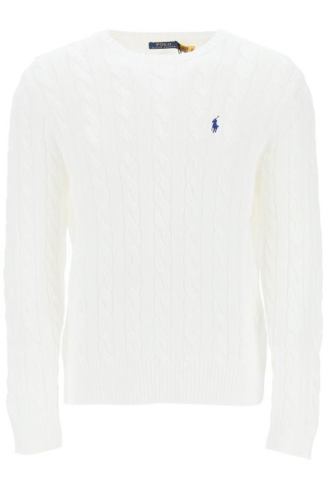 polo ralph lauren pullover in cotone a trecce