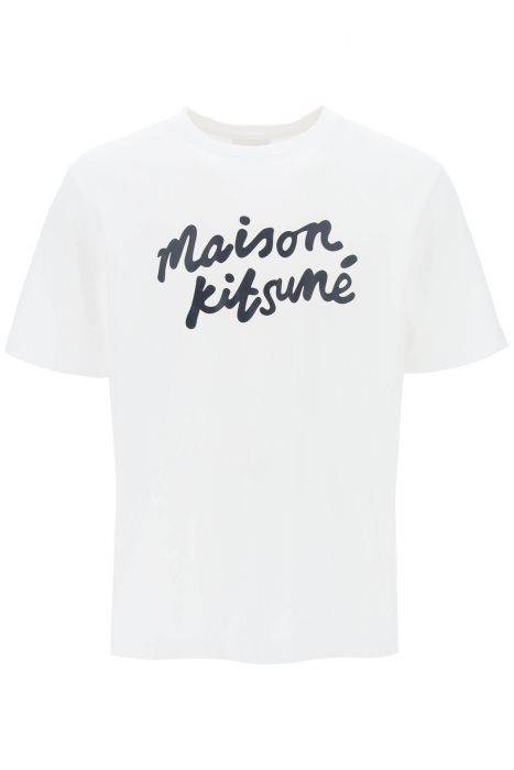 maison kitsune t-shirt with logo in handwriting