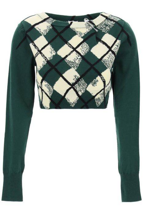 burberry "cropped diamond pattern pullover