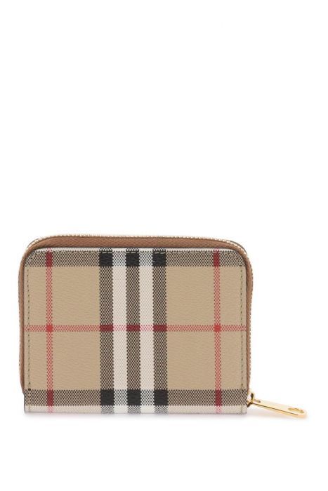 burberry zip-around check wallet