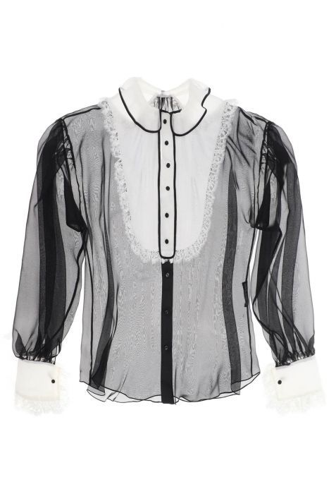 dolce & gabbana chiffon blouse with plastr