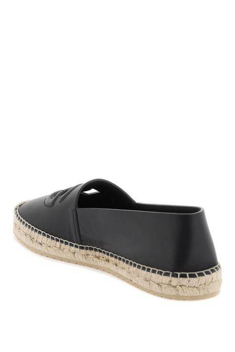 dolce & gabbana leather espadrilles with dg logo and