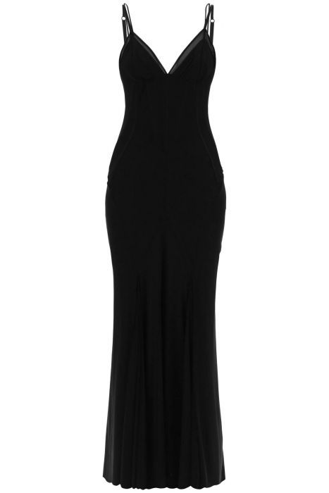 dolce & gabbana maxi abito bustier in tulle stretch