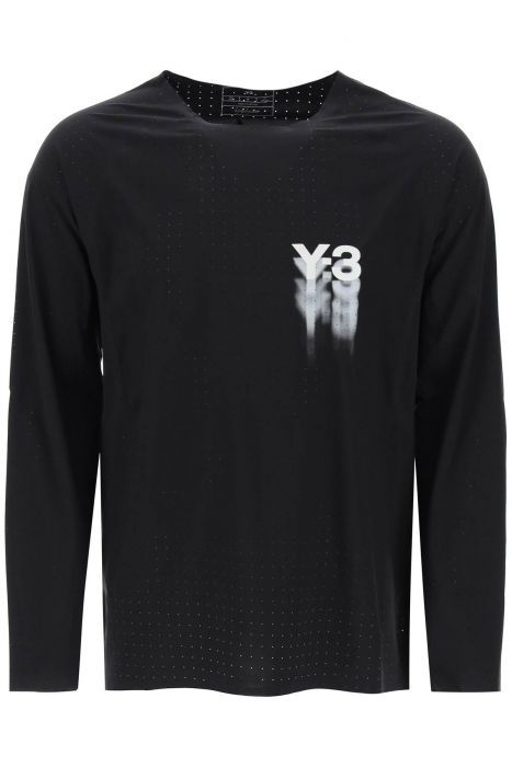 y-3 long-sleeved perforated jersey t