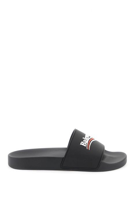 balenciaga "pool slides with political campaign logo