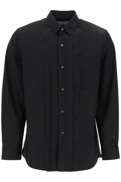 sacai layered poplin effect shirt with