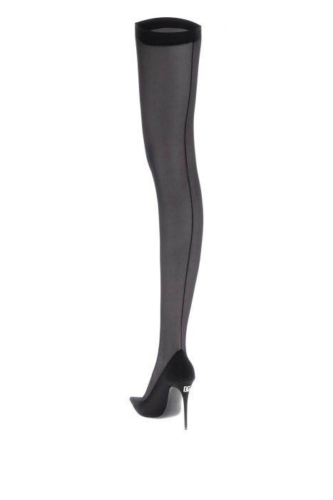 dolce & gabbana stretch tulle thigh-high boots