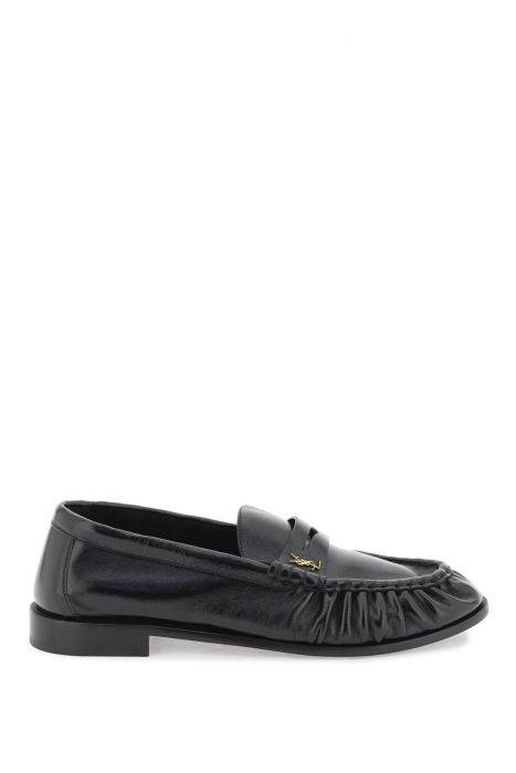 saint laurent distressed leather loafers