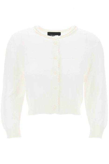 simone rocha "cropped cardigan with pearl
