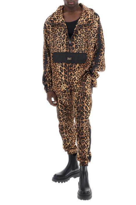 dolce & gabbana leopard print nylon jogger pants for