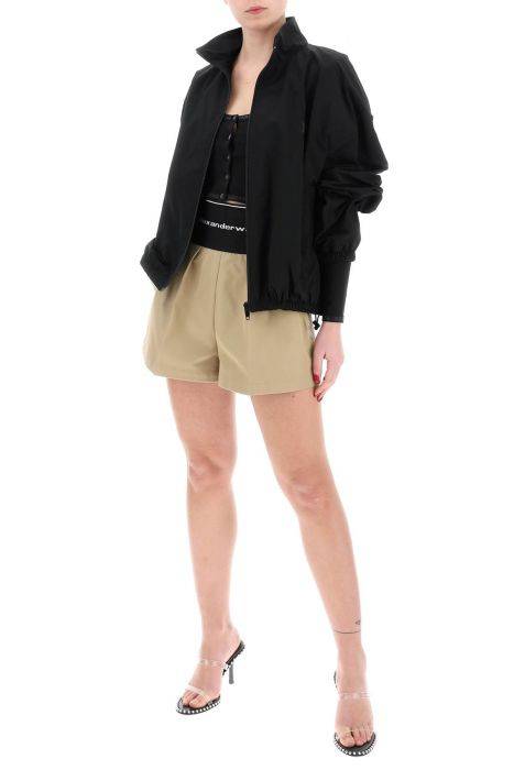 alexander wang cotton and nylon shorts with branded waistband