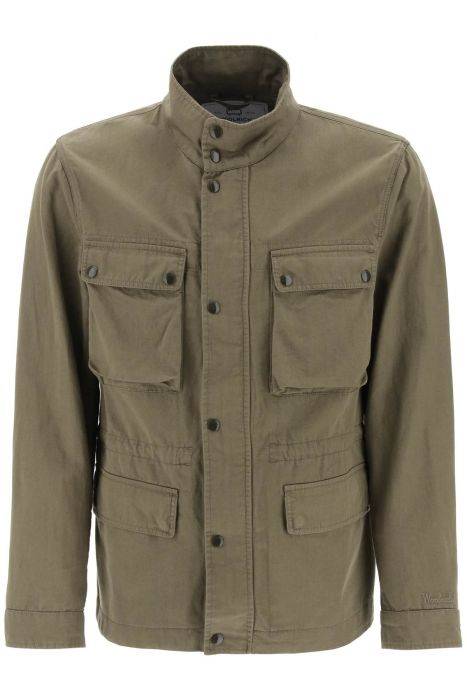 woolrich "field jacket in cotton and linen blend"