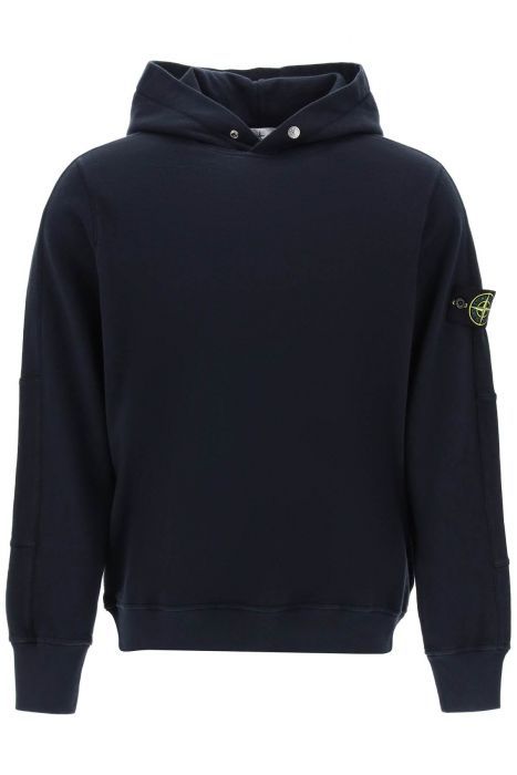 stone island light hoodie with logo badge