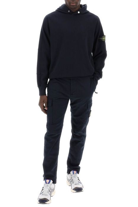 stone island light hoodie with logo badge