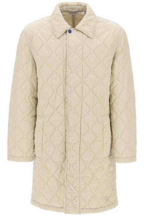 burberry quilted nylon midi car coat with